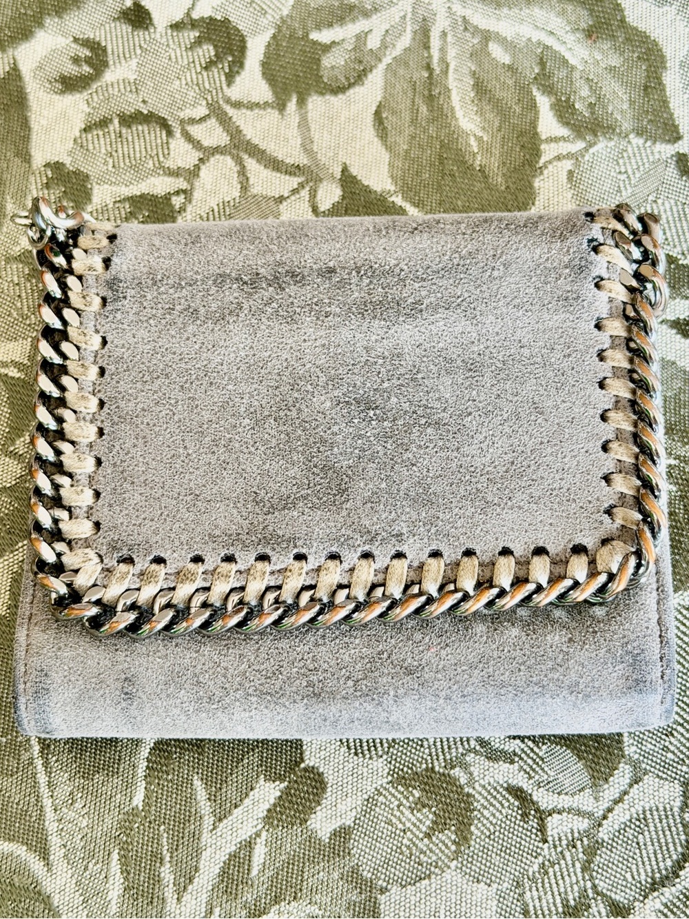 Stella McCartney Falabella Small Flap Wallet in light grey EUC